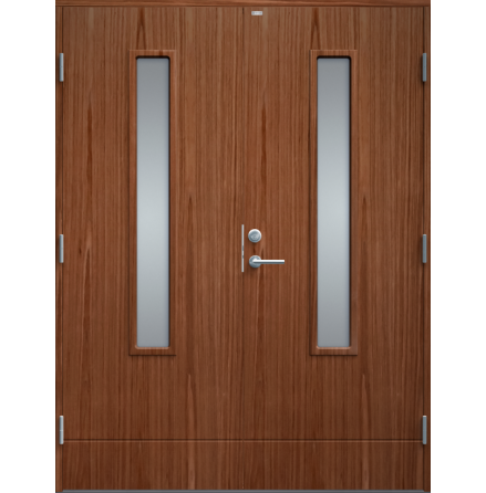 Parytterdörr Diplomat Laila klarglas Teak