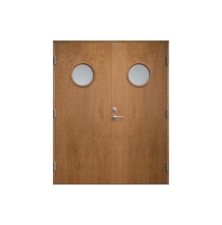 Parytterdörr Diplomat Rosa klarglas teak