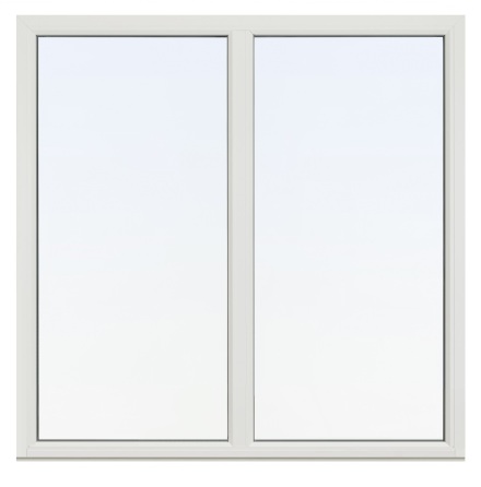 Fast F�nster Med Glasdelande Post Svenska F�nster Rund Profil 3-glas Vit Aluminium