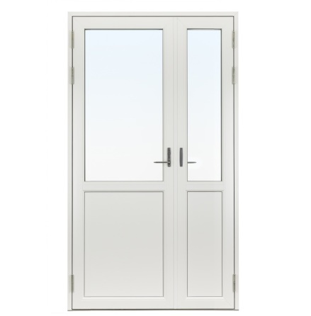 Parfönsterdörr Asymmetrisk Svenska Fönster Rak Profil 3-glas Vit Aluminium