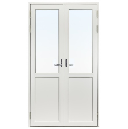 Parf�nsterd�rr Svenska F�nster Rak Profil 3-glas Vitlackerad Aluminium