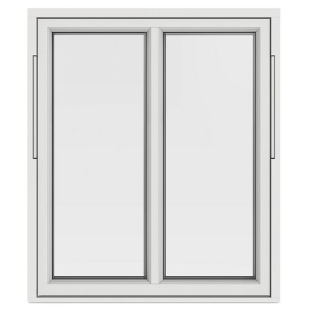 Vridfönster Outline MED EN GLASDELANDE POST 3-Glas Vitlackerad Alu