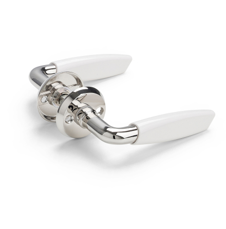 Dörrhandtag HABO A3130 Vit/Förnicklad Mässing