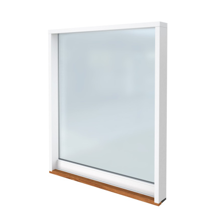 Fast Karm Svenska Fönster Rak Profil Vitlackerad Aluminium