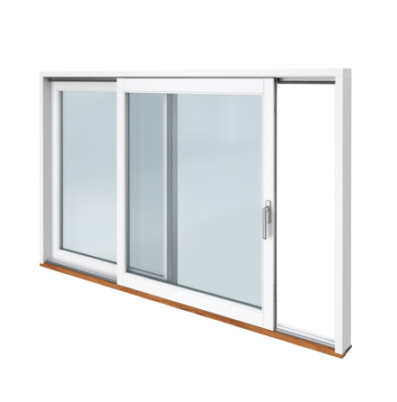 Skjutdörr Svenska Fönster Rak Profil Typ A Vitlackerad Aluminium