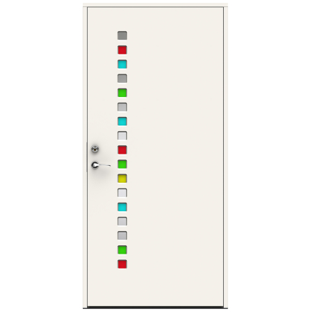 Ytterdörr Swedoor Character Prisma Kulörta Klarglas Vit