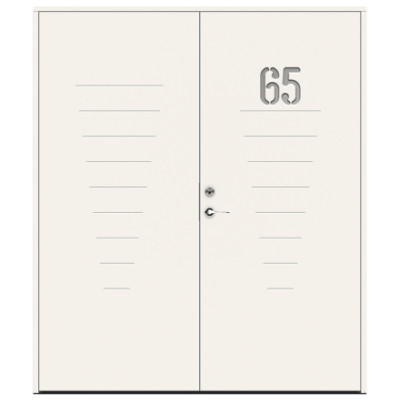 Parytterdörr Swedoor Character Digits Klarglas Vit