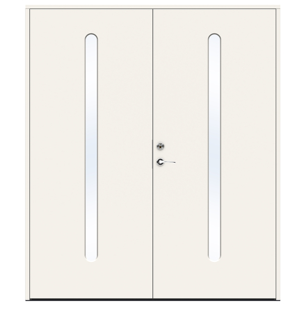 Parytterdörr Swedoor Character Drop Klarglas Vit