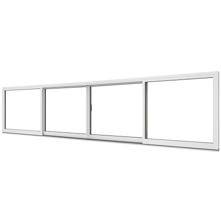 Skjutdörr Elitfönster 4-delad Vitlackerad Aluminium