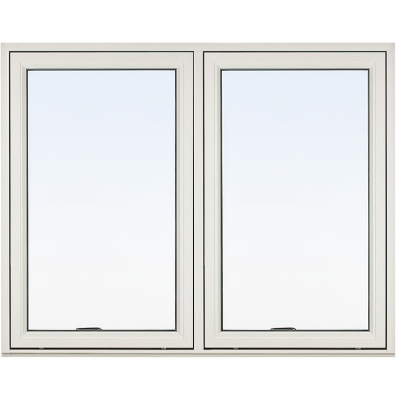 Vridfönster 2-luft Svenska Fönster Rund Profil 3-glas Vitlackerad Aluminium