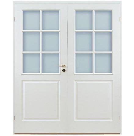 PARINNERDÖRR DIPLOMAT FORMPRESSAD SP6 VIT KLARGLAS