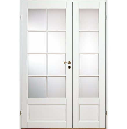 PARINNERDÖRR DIPLOMAT MASSIV SP8 VIT HALV KLARGLAS