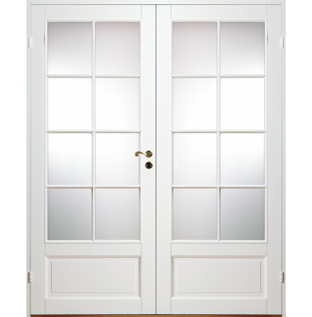PARINNERDÖRR DIPLOMAT MASSIV SP8 VIT KLARGLAS