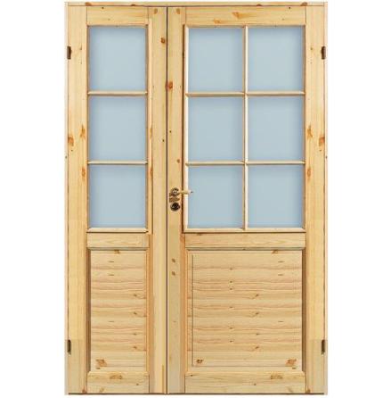 PARINNERDÖRR DIPLOMAT MASSIV SP6 FURU HALV KLARGLAS