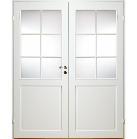 PARINNERDÖRR DIPLOMAT MASSIV SP6 VIT KLARGLAS
