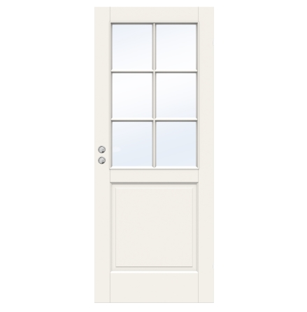 SKJUTDÖRR SWEDOOR CRAFT SP6 MASSIV KLARGLAS VIT INFÄLLD