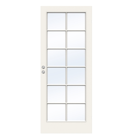 SKJUTDÖRR SWEDOOR COMPACT SP12 FORMPRESSAD KOMPAKT KLARGLAS VIT INFÄLLD