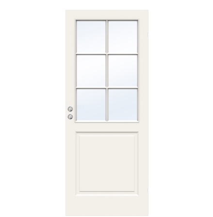 SKJUTDÖRR SWEDOOR COMPACT SP6 FORMPRESSAD KOMPAKT KLARGLAS VIT INFÄLLD